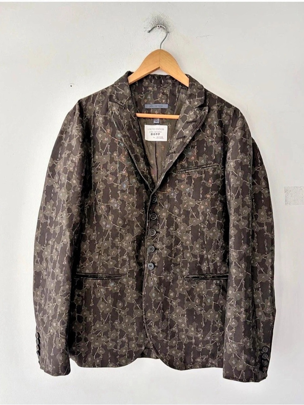 John Varvatos Limited Edition 61/125 Men's Abstract Cotton Sport Coat Size 38